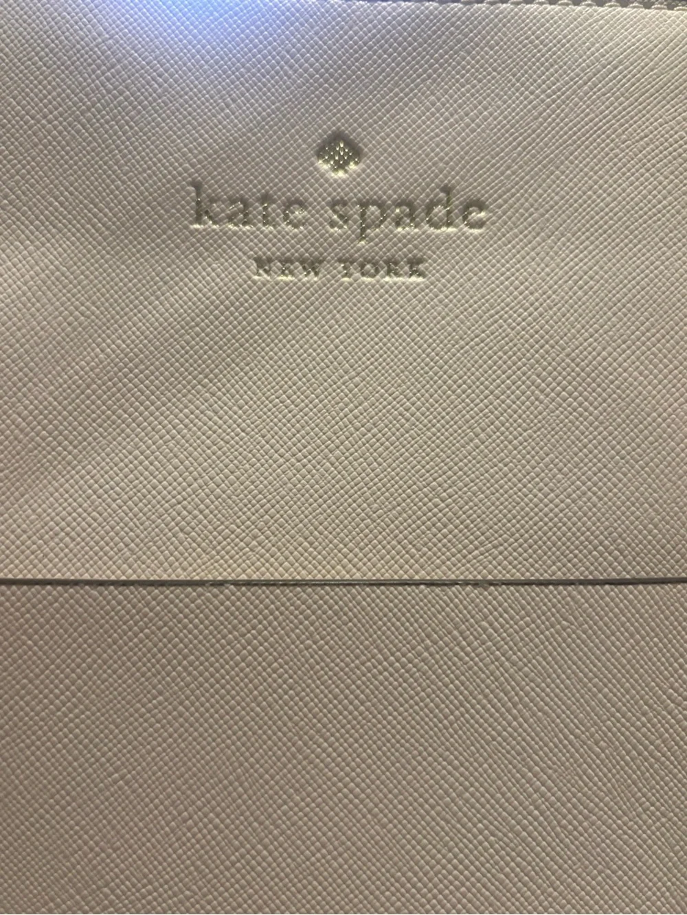 kate spade cream saffiano tote with front pocket